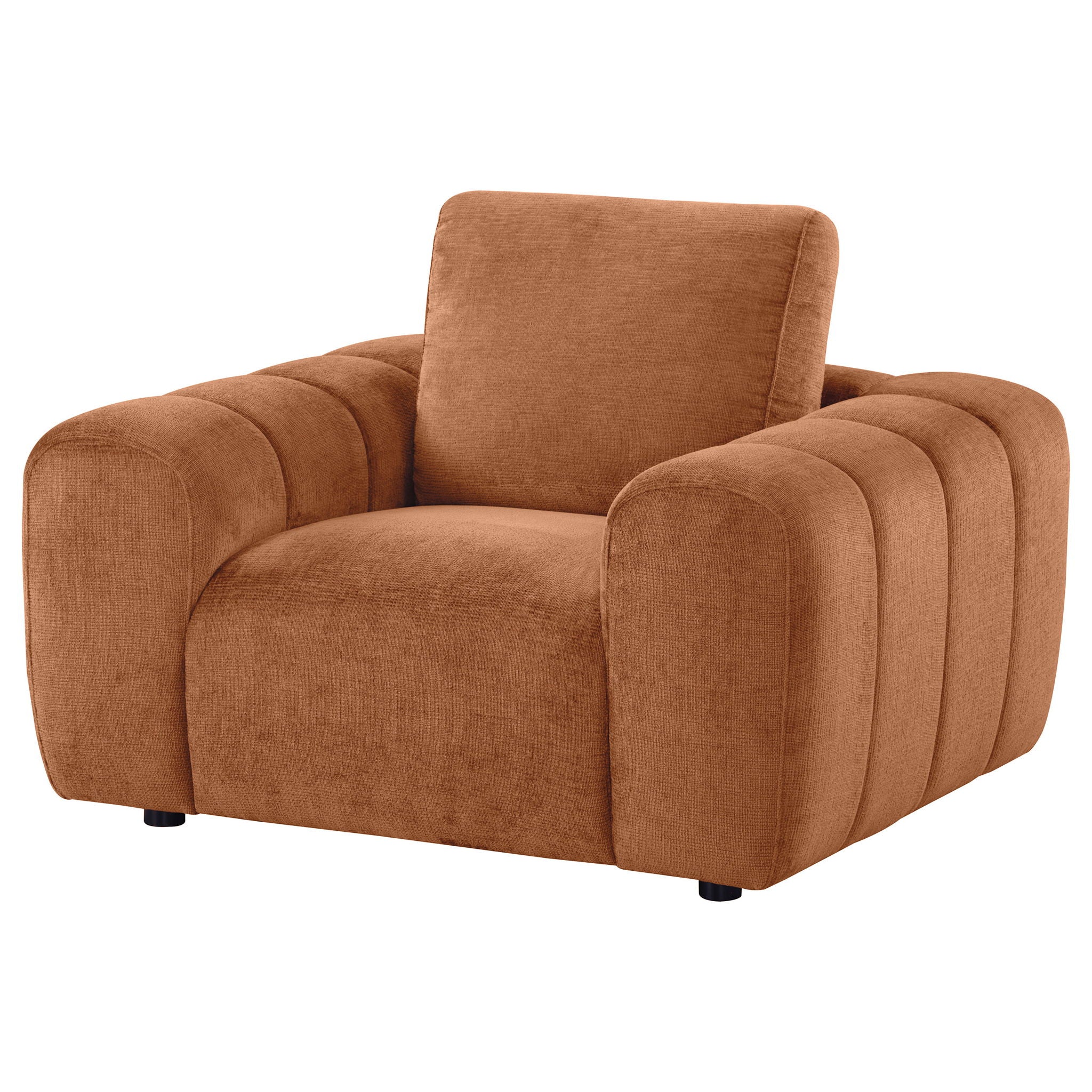 Burnett Chenille Upholstered Accent Chair Burnt Orange