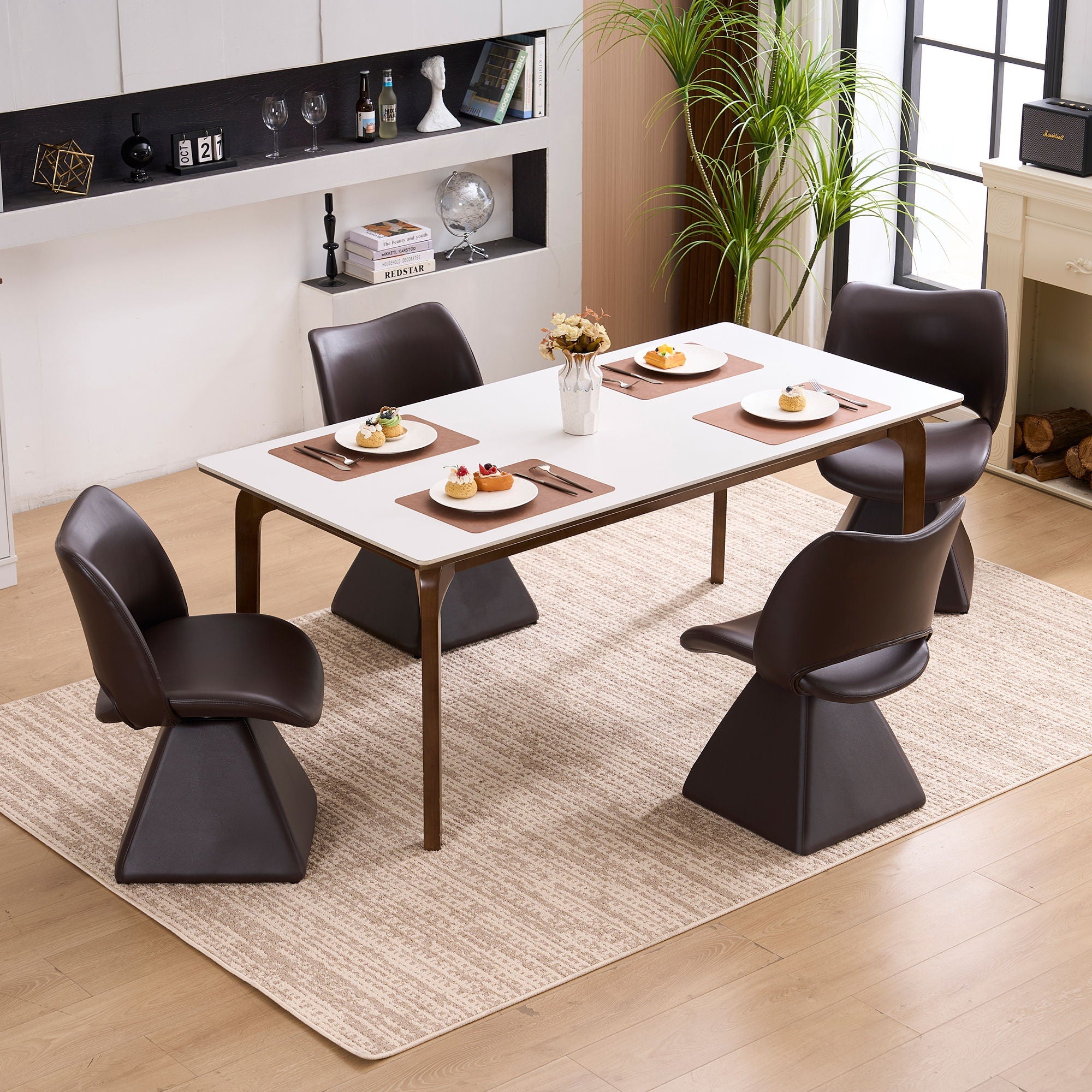 High-Back Swivel Dining Chair