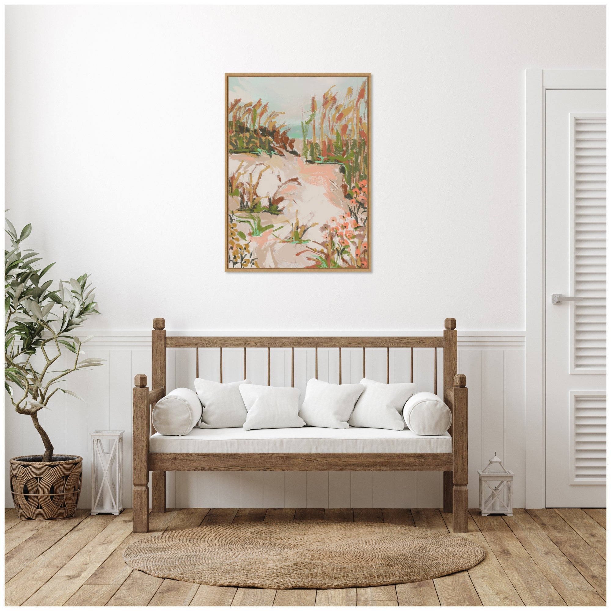 Sunrise Seascape by Annie Quigley Framed Canvas Wall Art Print