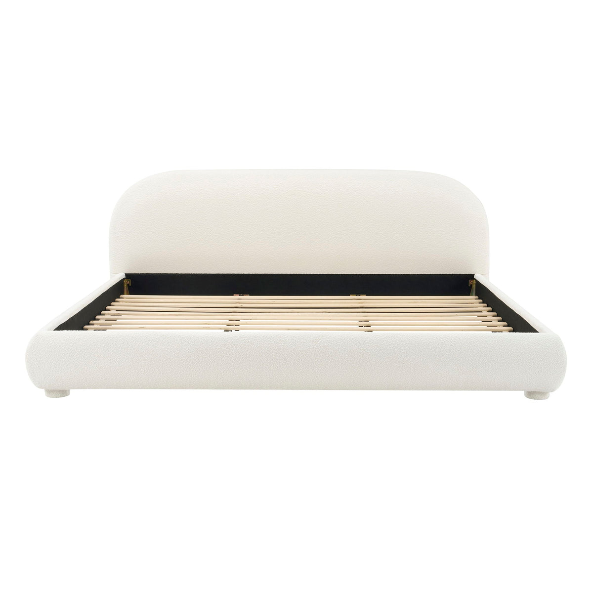Modern Upholstered Bed with Curved Headboard