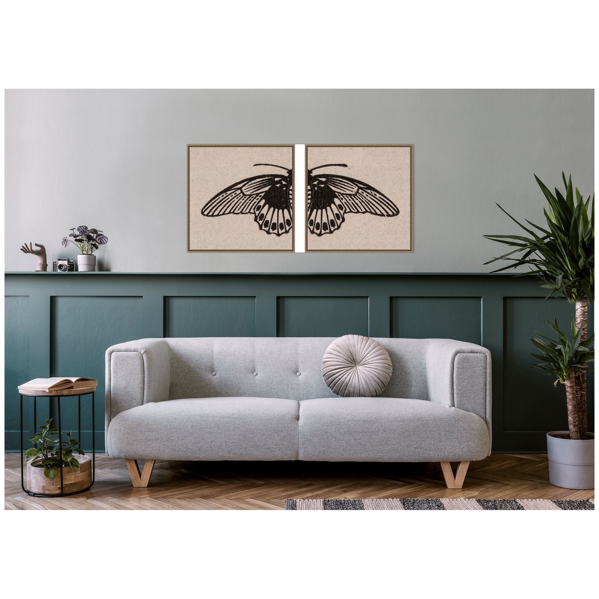 Vlinder 1901 Julie de Graag No. 1 & No. 2 2 Piece Framed Canvas Wall Art Set by Nostalgia Prints