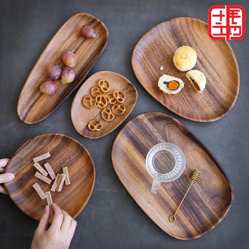 Hand-Polished Acacia Serving Plates