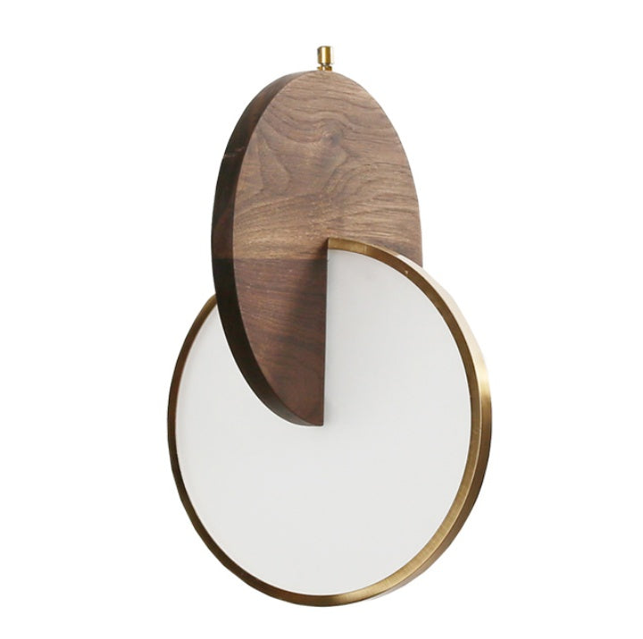 Sculptural Walnut Wood Wall Light