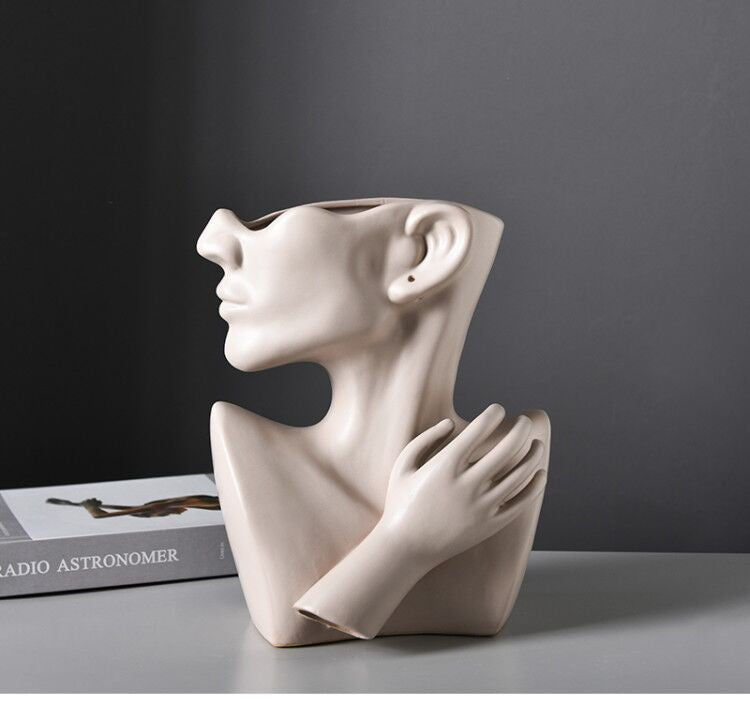 Visage Sculptural Ceramic Portrait Vase