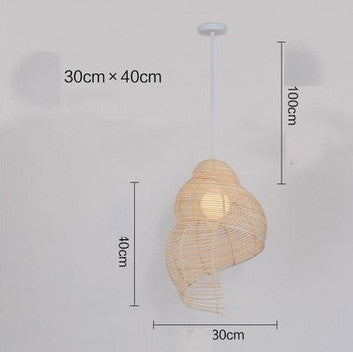 Snail Rattan Pendant Light