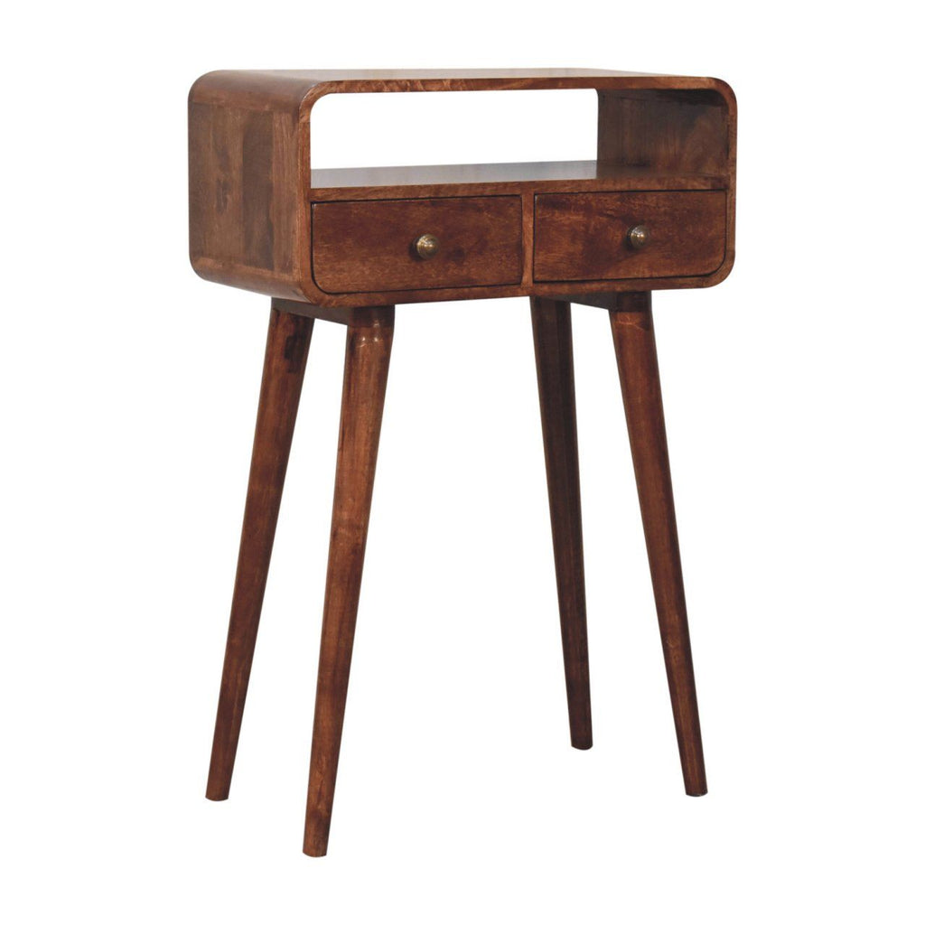 Curved Mango Wood Console Table