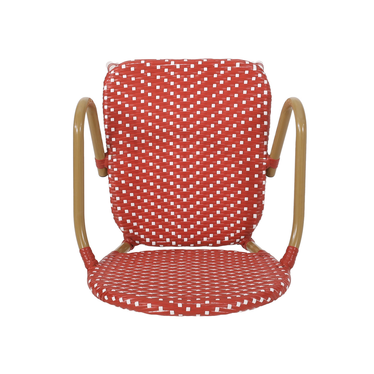 Outdoor Wicker and Aluminum French Barstools, Set of 2