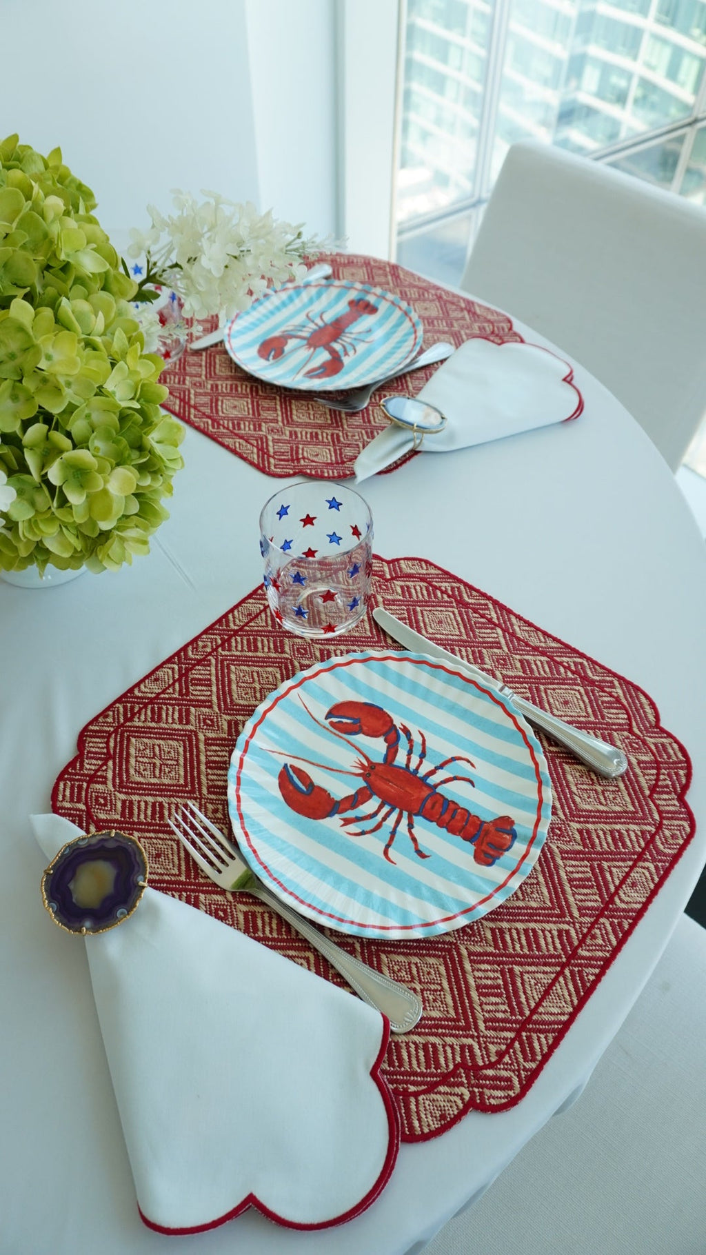 Ruby Mosaic Placemats (Set of 2) - Double Face