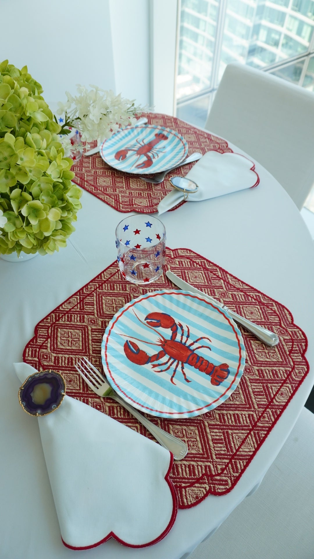 Ruby Mosaic Placemats (Set of 2) - Double Face