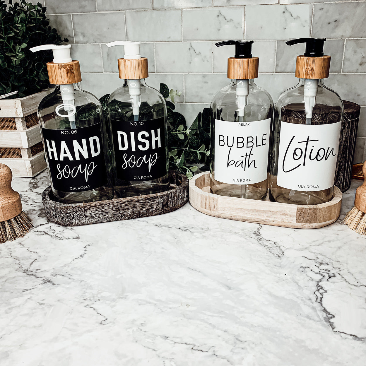 Clear Glass Refillable Soap Dispenser — 16 oz