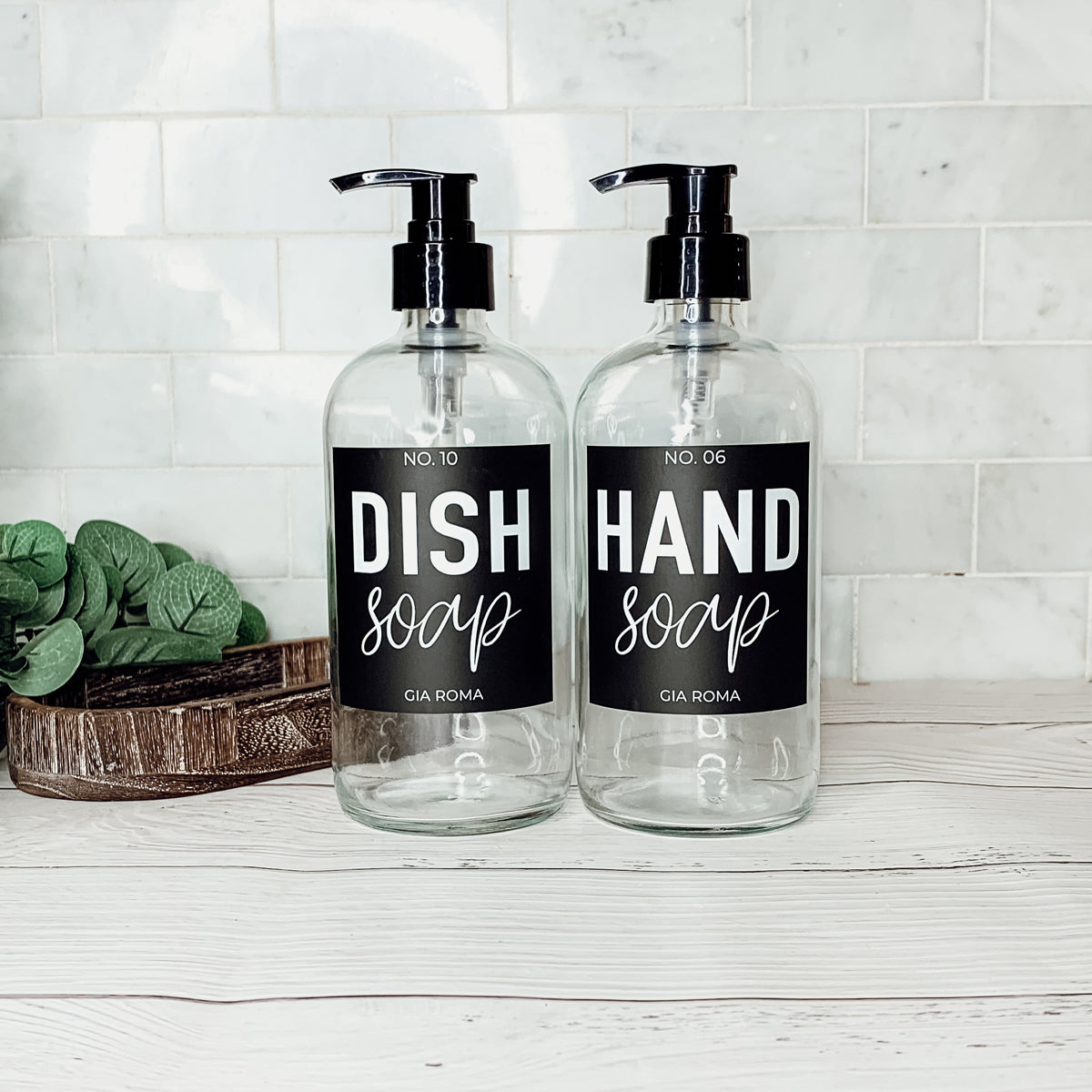 Clear Glass Refillable Soap Dispenser — 16 oz