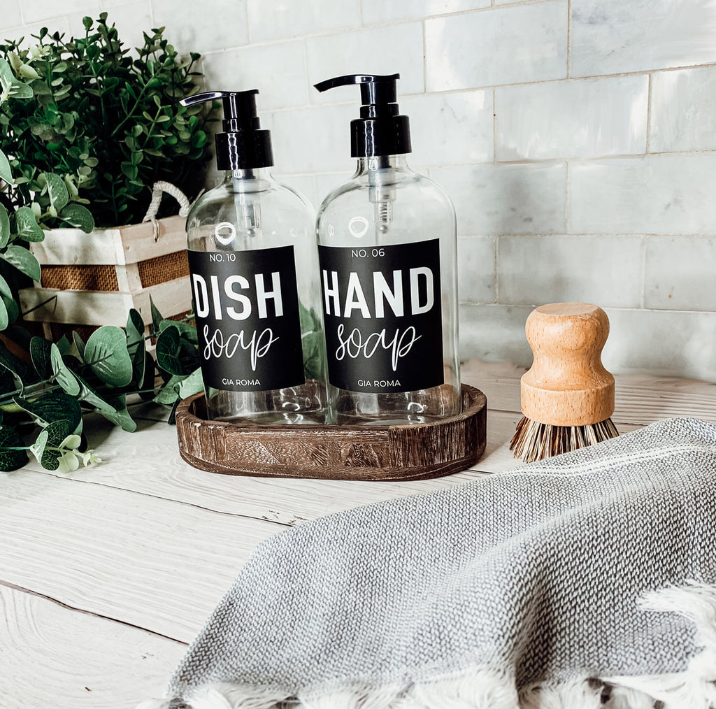Clear Glass Refillable Soap Dispenser — 16 oz