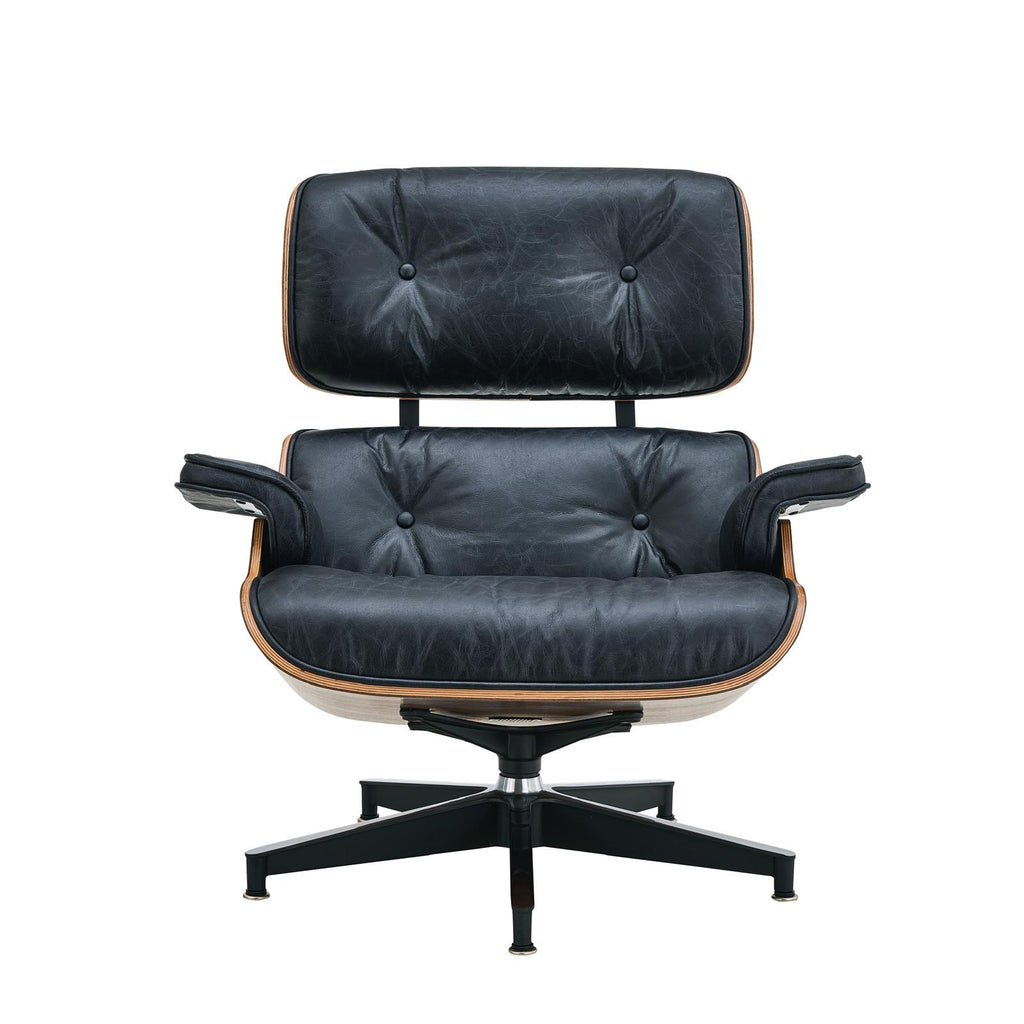Luxury Lounge / Office Chair with Ottoman – Top Grain Leather