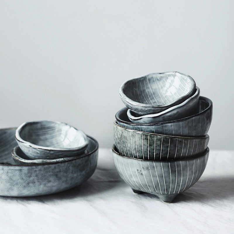 Japanese Glazed Triangle Bowl & Dish