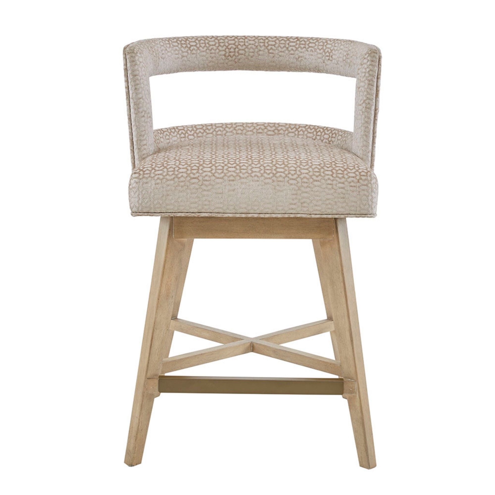 Low-Back Cream Swivel Counter Stool