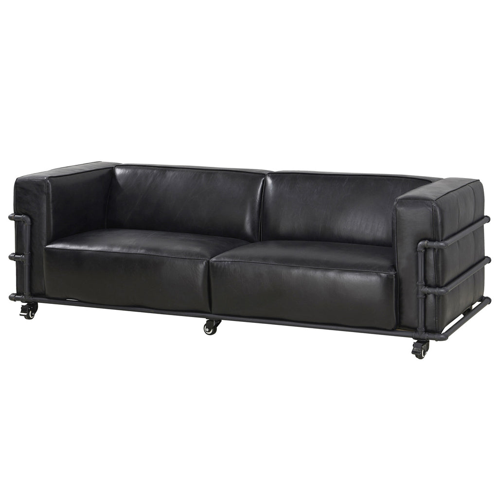 Henry Industrial Modern Leather Sofa (2 Colors Available)