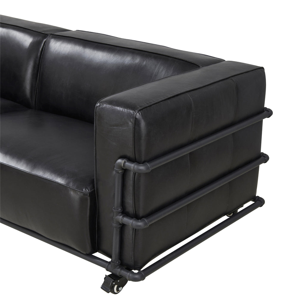 Henry Industrial Modern Leather Sofa (2 Colors Available)