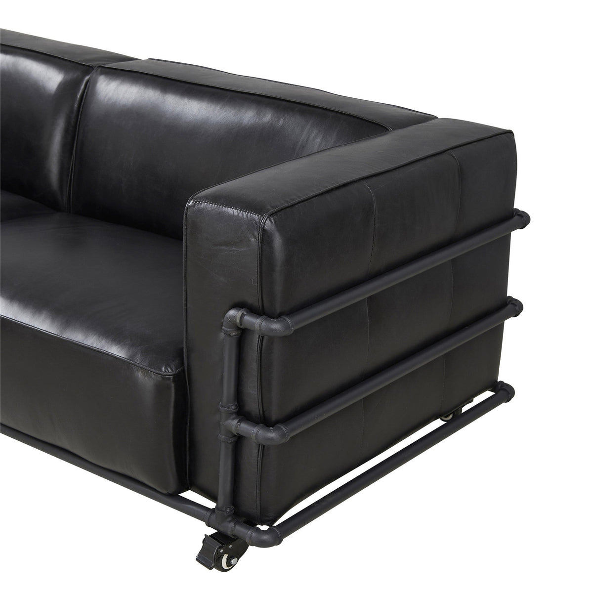 Henry Industrial Modern Leather Sofa (2 Colors Available)