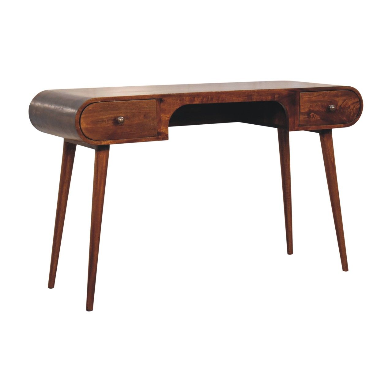 London Solid Mango Writing Desk — Dark Brown