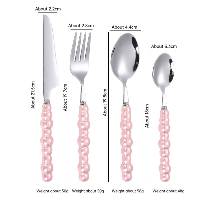 Pearl Ceramic Handle Flatware Set