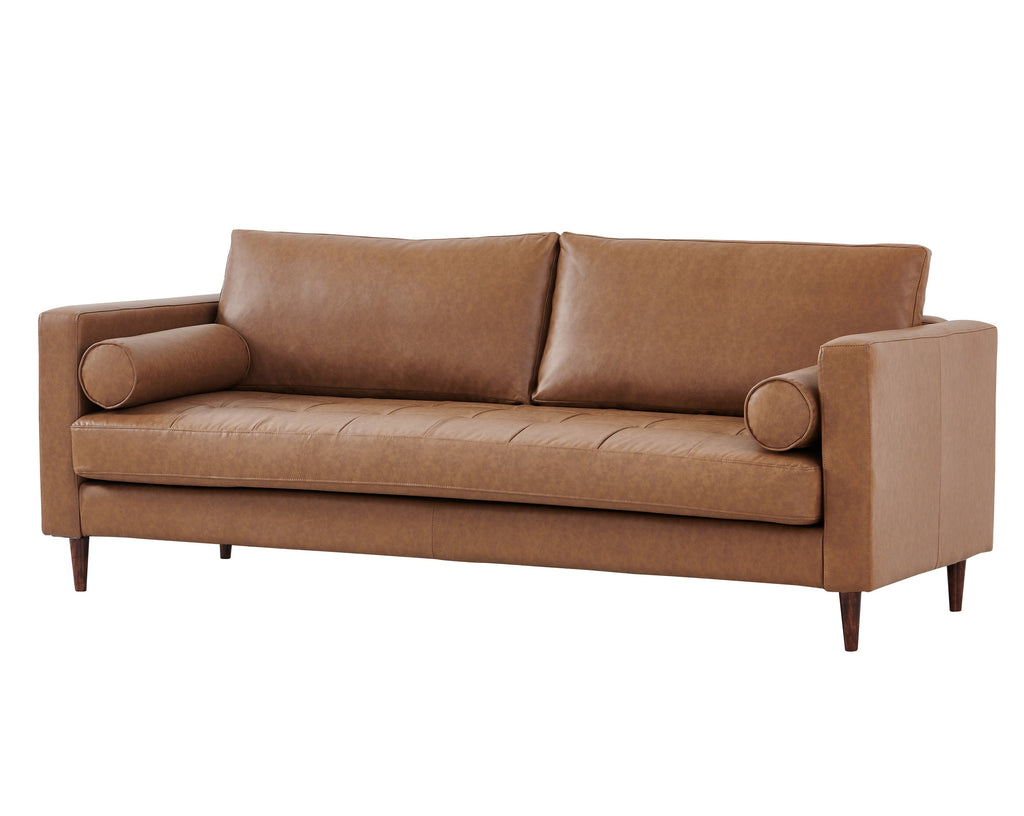 Alessandra Modern Contemporary Eco Leather Sofa - Light Brown