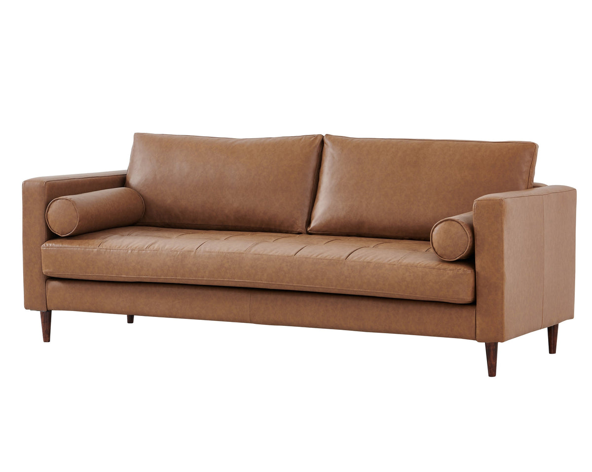 Alessandra Modern Contemporary Eco Leather Sofa - Light Brown