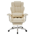 Big & Tall 500-lb Executive Office Chair with Footrest — Beige