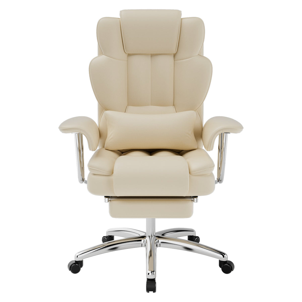 Big & Tall 500-lb Executive Office Chair with Footrest — Beige