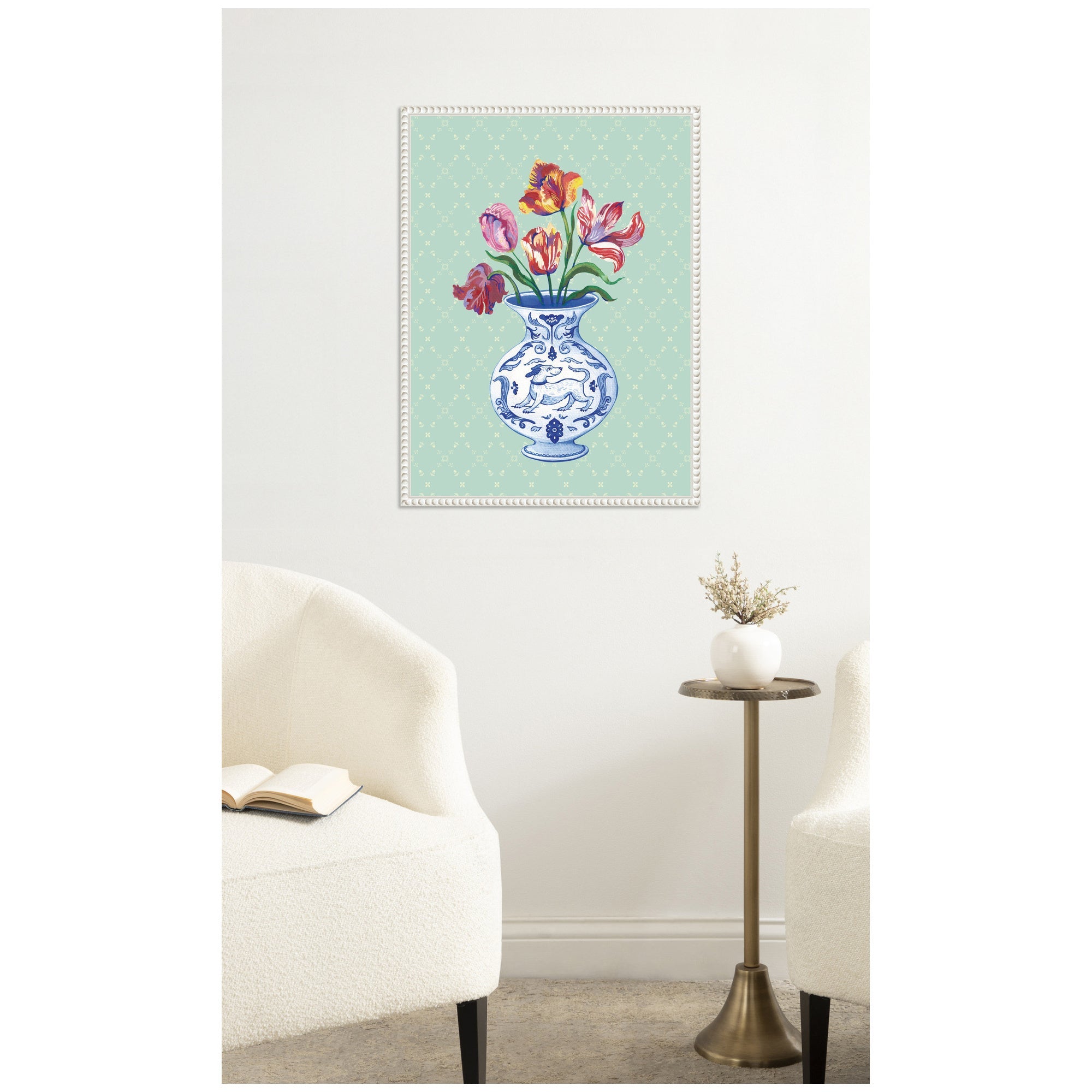 Tulip Vase by Lucia Gianello Framed Canvas Wall Art Print