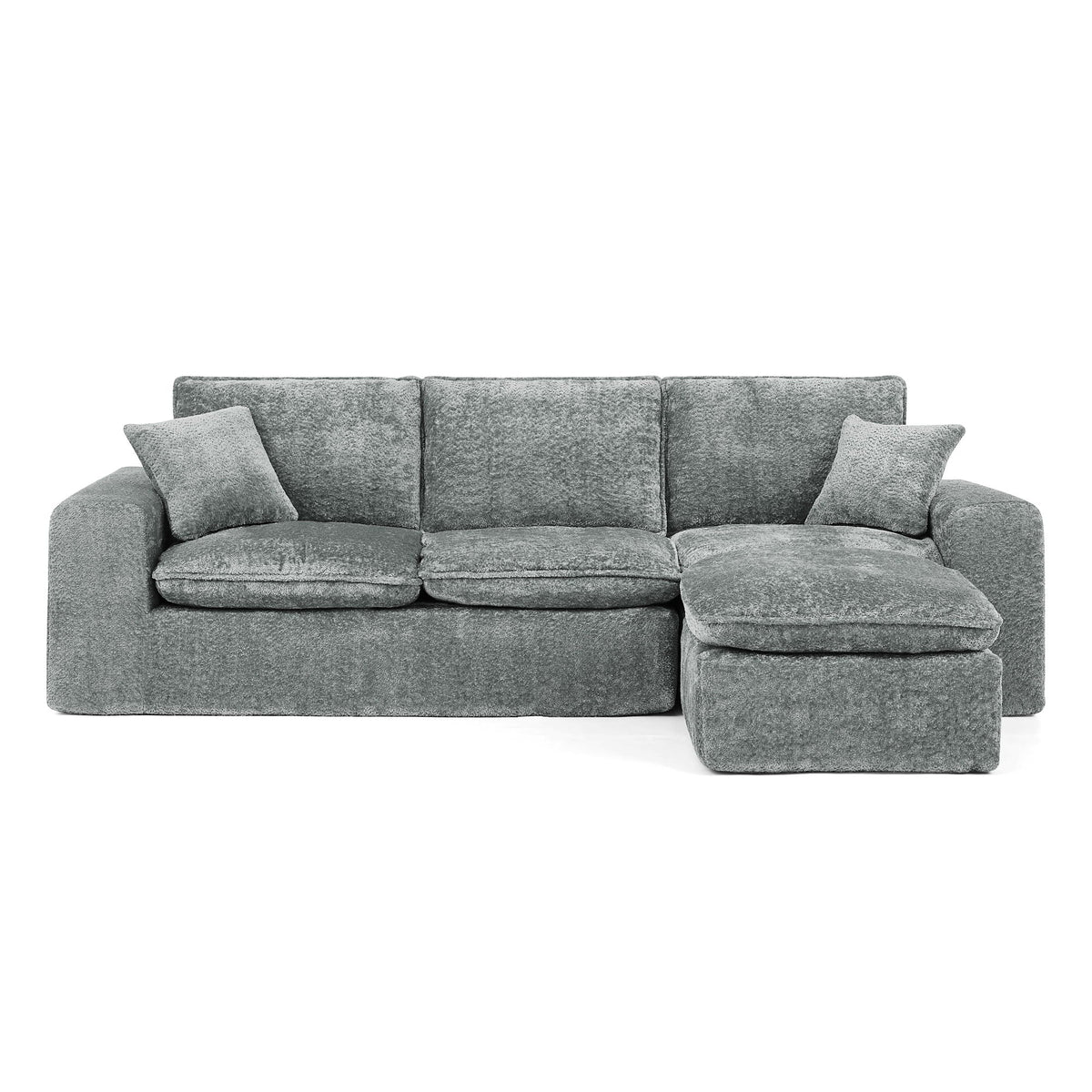 Cloud-Comfort Modular Sectional Sofa with Moveable Ottoman
