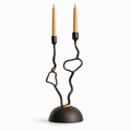 Dreams Candle Holder — Sculptural Handmade Iron & Copper Taper Holder (15”)