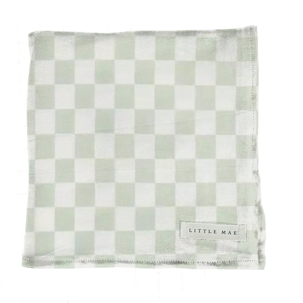 Green & White Checkered Stretch Swaddle