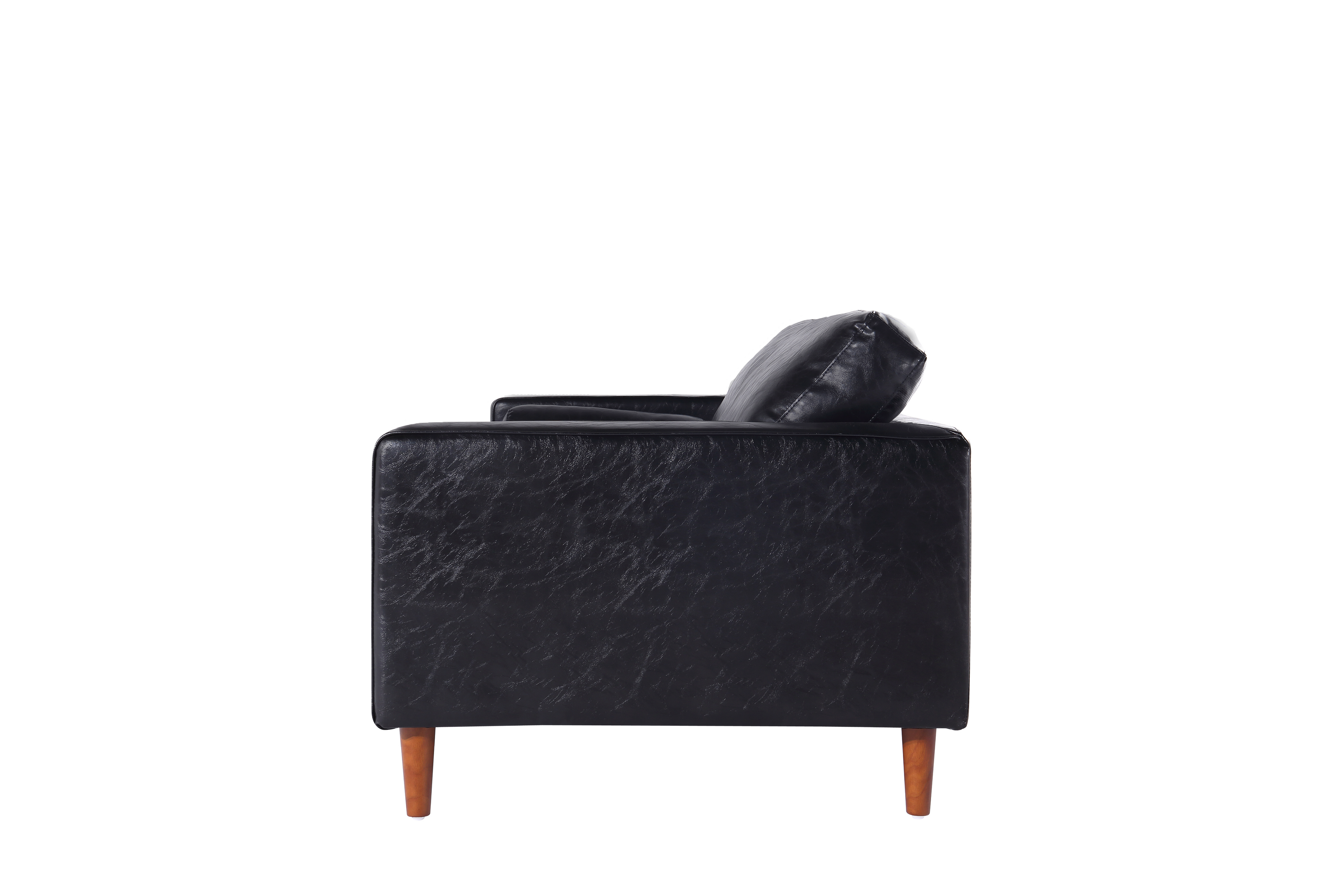 Cosmic Modern Contemporary Leather Sofa - Black