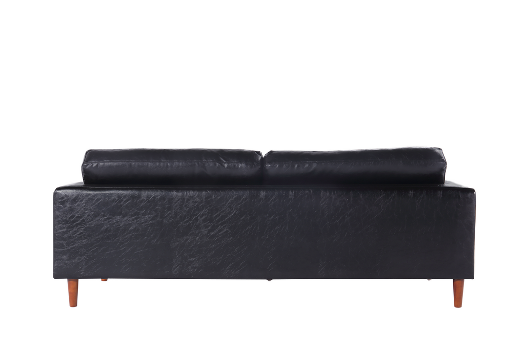 Cosmic Modern Contemporary Leather Sofa - Black