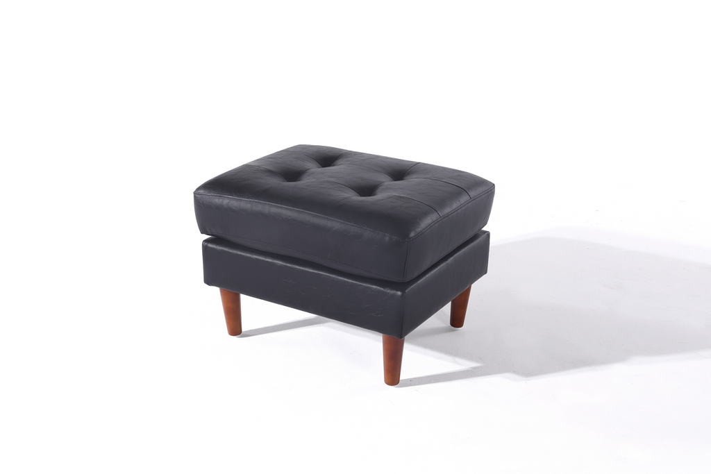 Cosmic Modern Contemporary Leather Sofa - Black