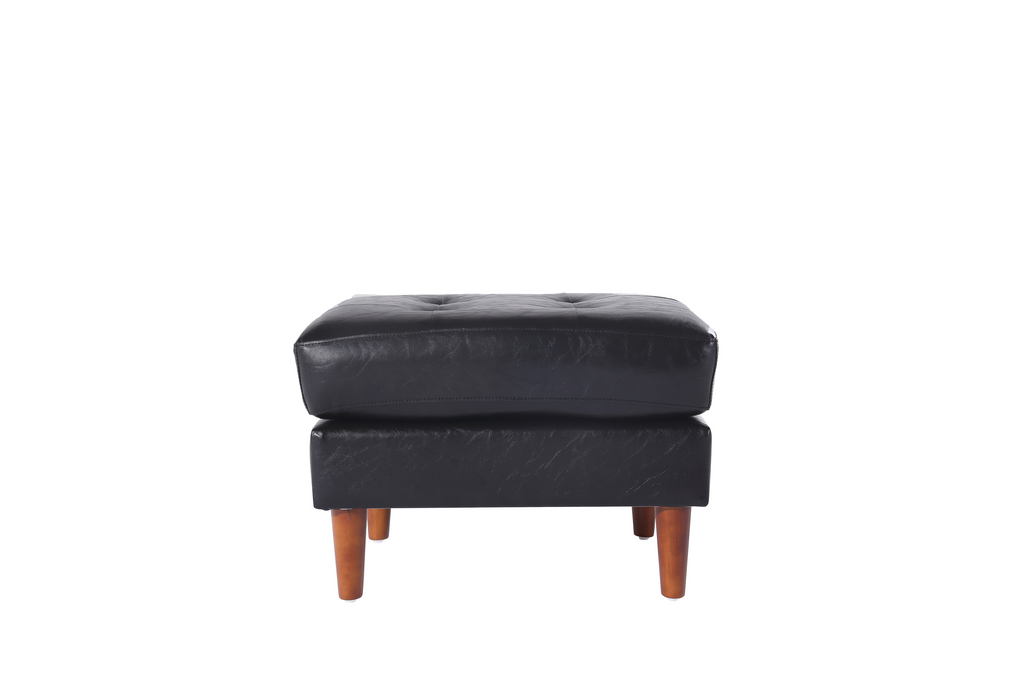 Cosmic Modern Contemporary Leather Sofa - Black