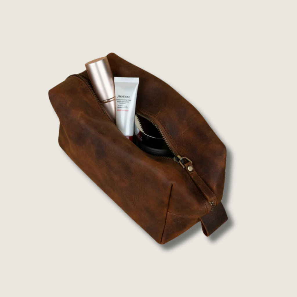 Minneapolis Leather Makeup Bag — Rich Brown
