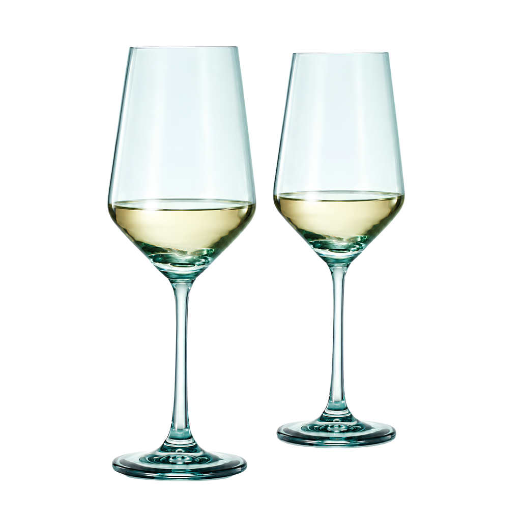 Tonal Stemmed Wine Glassware, Forest Green, Set of 2