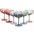 Flower Coupe Cocktail Colored Glasses | Set of 6 | Muted