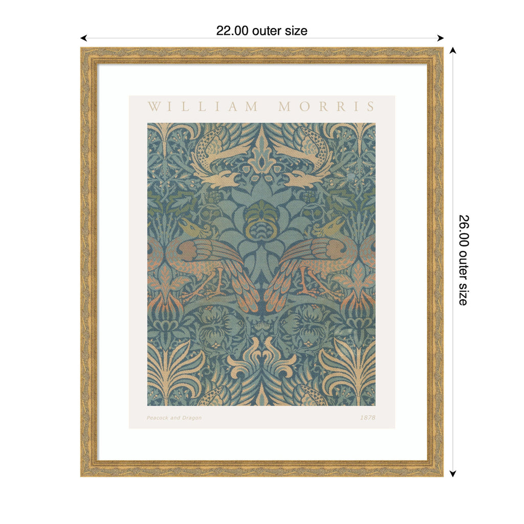 Framed Art Poster William Morris Peacock and Dragon 1878 by The Art Institute of Chicago