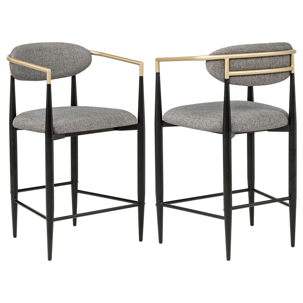 Tina Fabric Upholstered Counter Chair Dark Grey (Set of 2)
