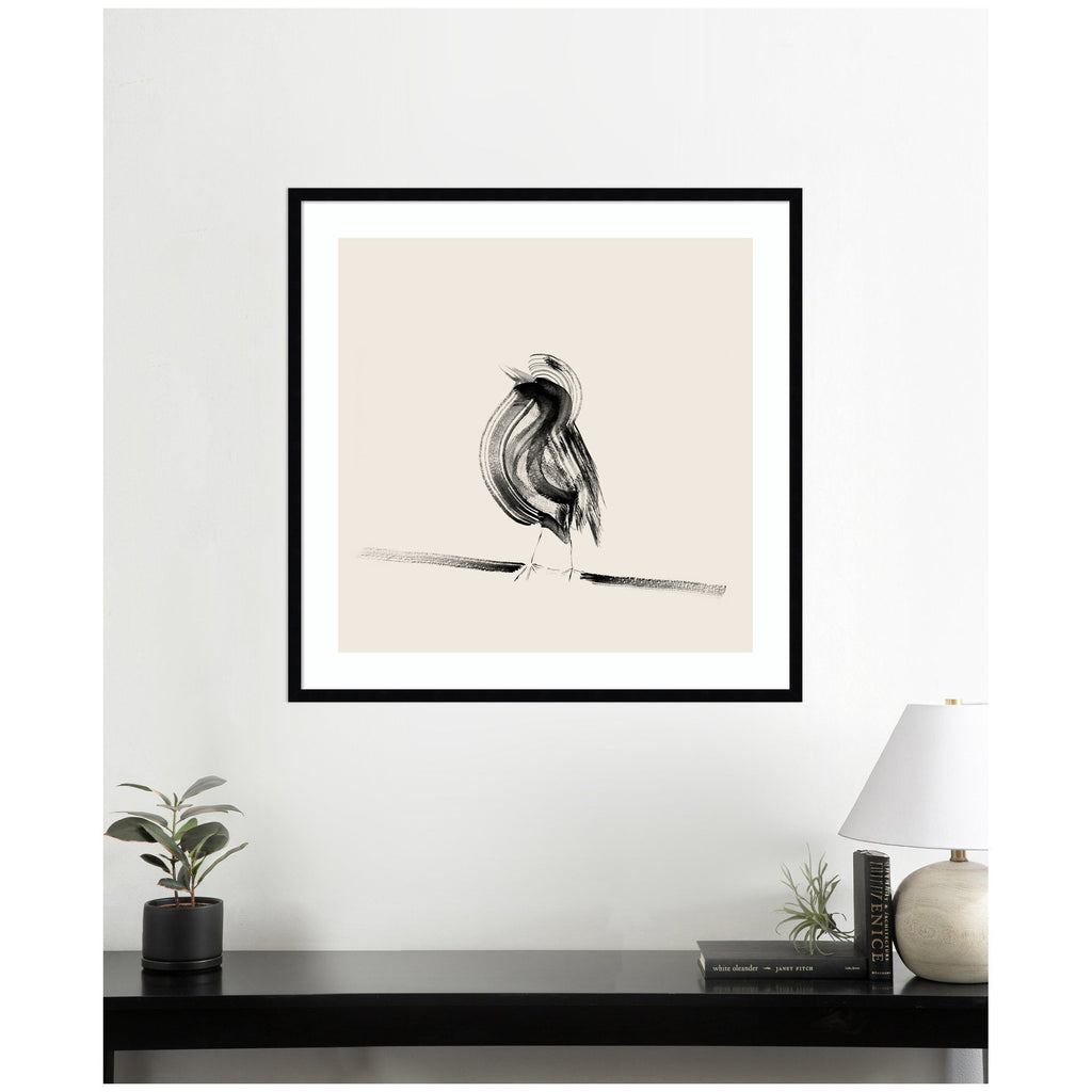 Bird on a Branch by Danushka Abeygoda Framed Wall Art Print