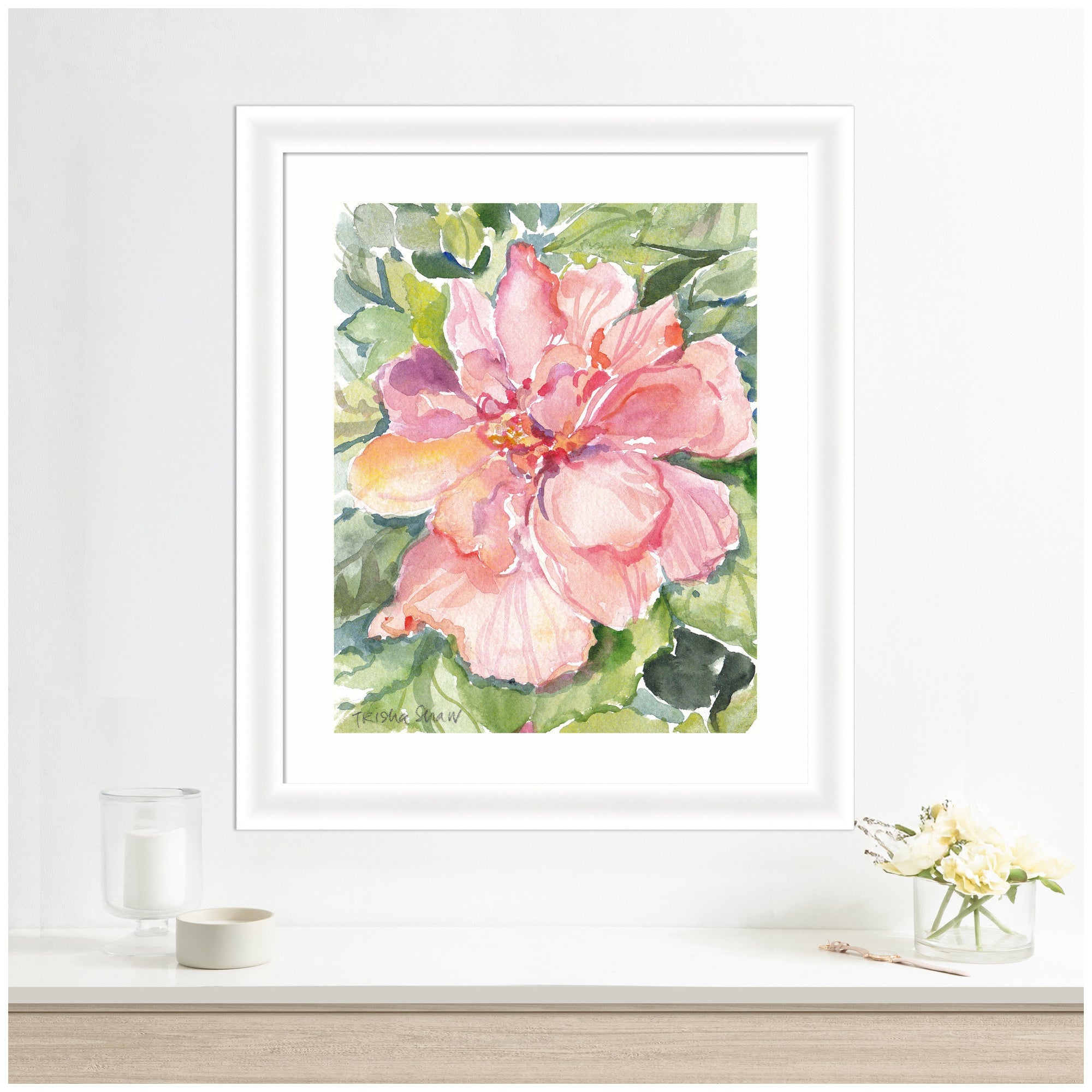 Framed Art Pink Hibiscus In Antigua by Patricia Shaw