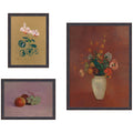 Cyclamen, Fruit & Chinese Vase — 3-Piece Framed Art Set