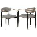 Bradbury Fabric Upholstered Dining Arm Chair Grey (Set of 2)