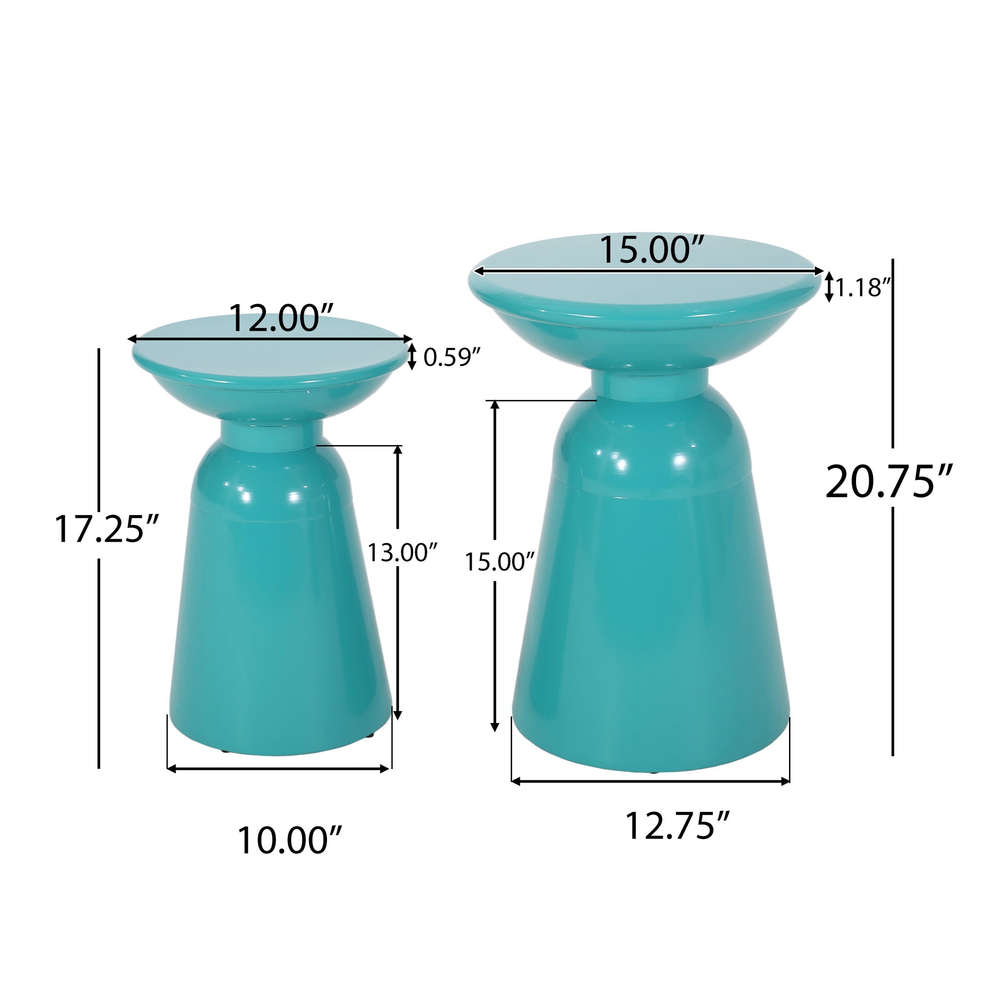 Serenita Outdoor Side Tables With Flared Design (Set of 2)