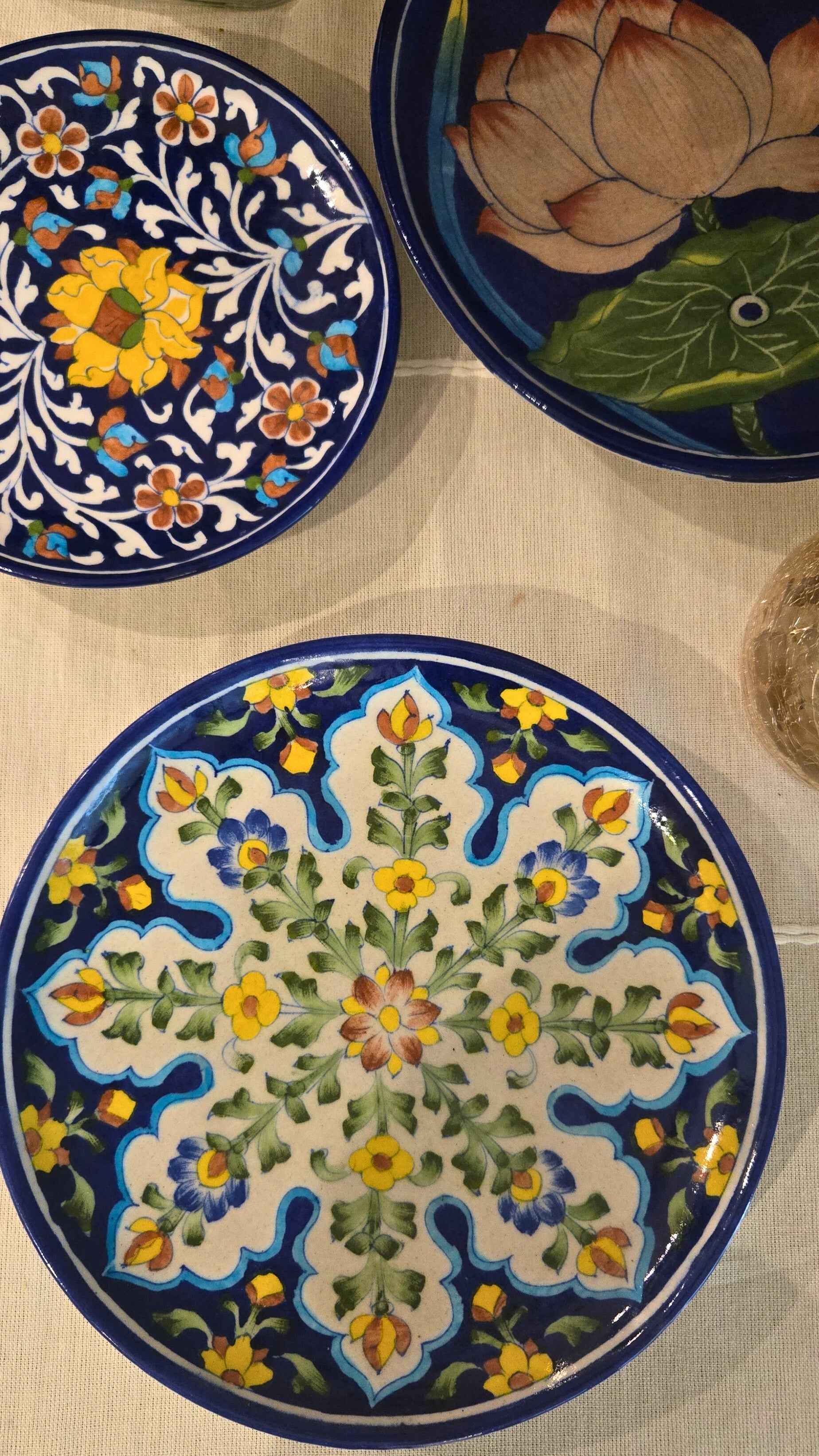 Phool Plate — 10-inch Handcrafted Blue Pottery Wall Decor