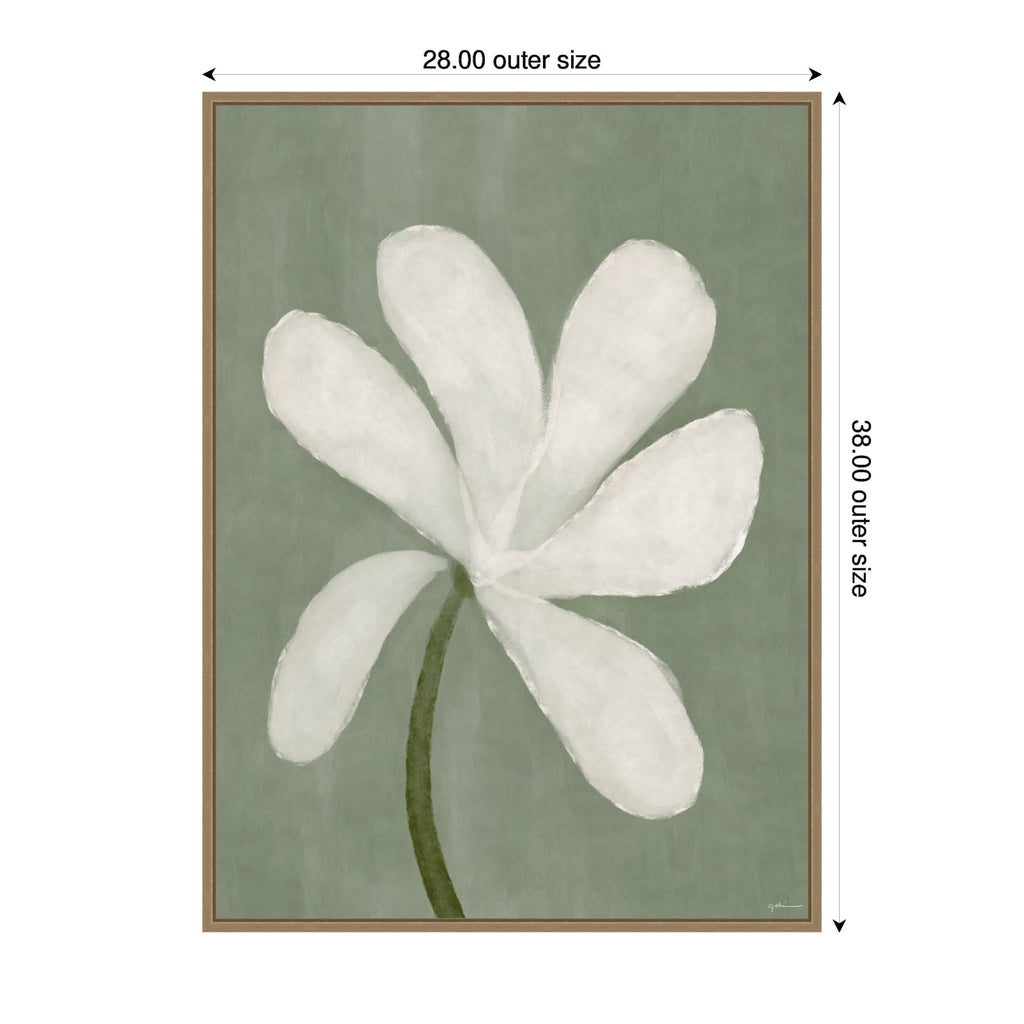 White Floral by Gabrielly Guedes Framed Canvas Wall Art Print