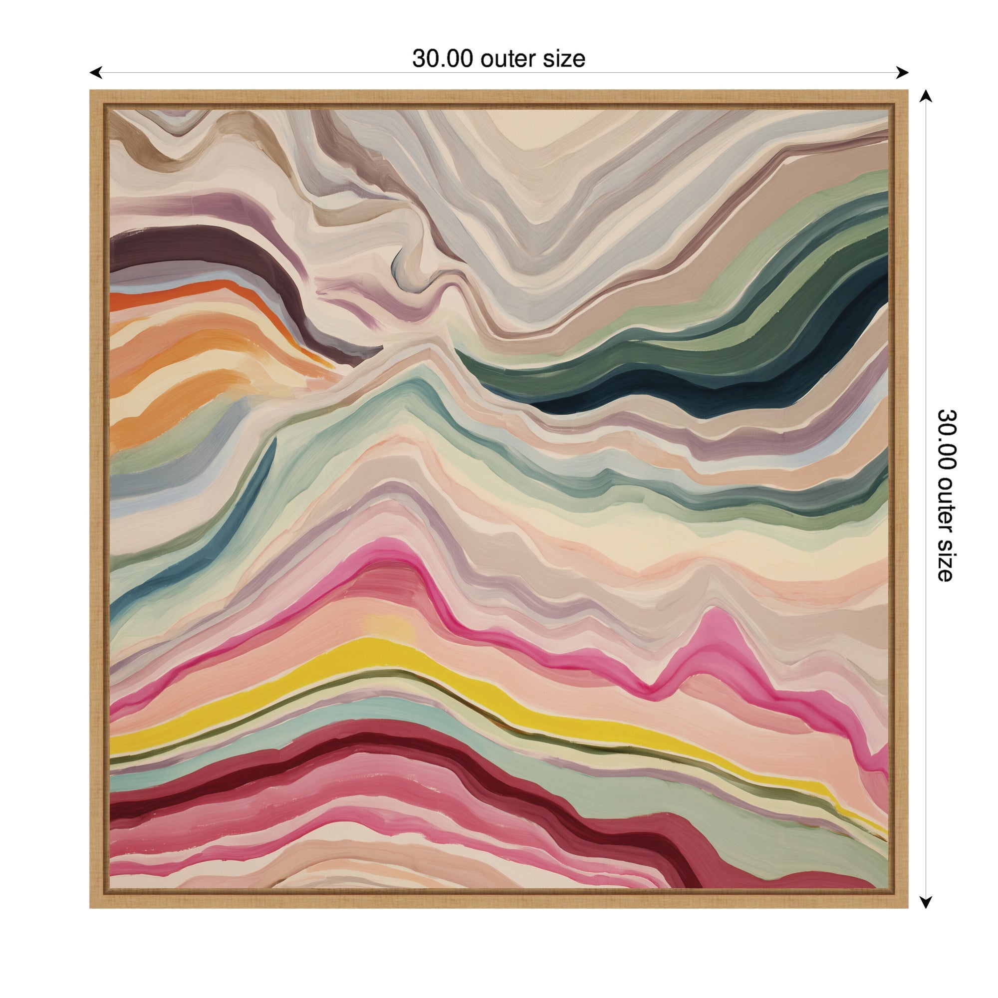 Painted Canyon Square by Amy Lighthall Framed Canvas Wall Art Print
