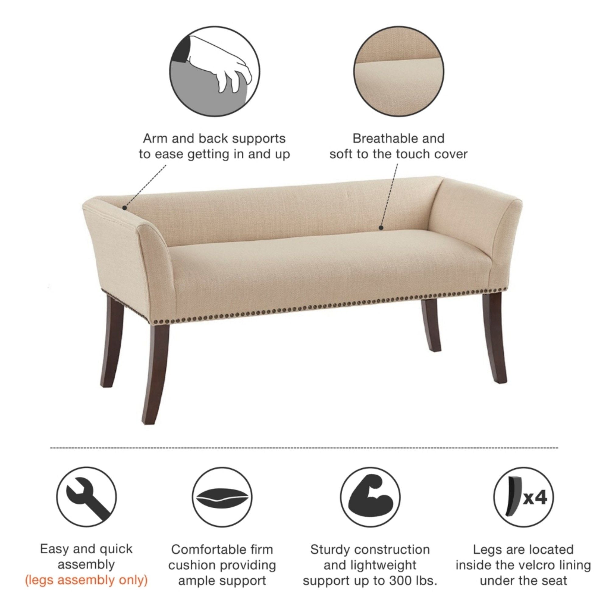 Tailored Upholstered Accent Bench